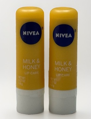 2 nivea milk & honey lip balm 0.17oz original formula
