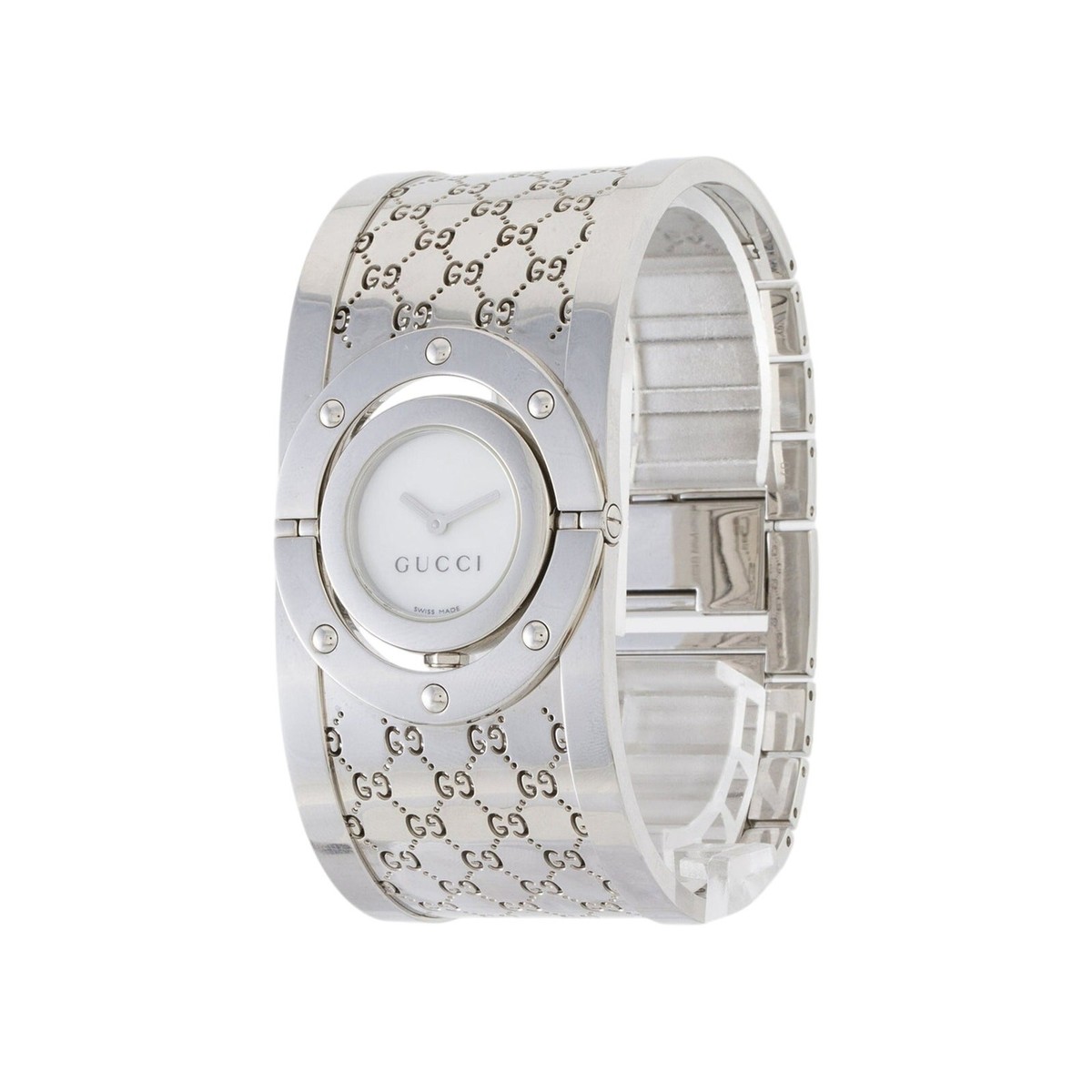 Gucci Silver-tone stainless steel GG Monogram Twirl watch | eBay