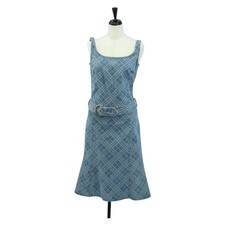 BURBERRY Nova Check One Piece Denim Blue Auth LNZ046V