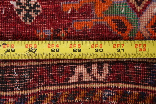 Geometric Tribal Area Rug 4x5 Ft Handmade Red Wool Carpet Traditional Rug - Bild 22 von 22