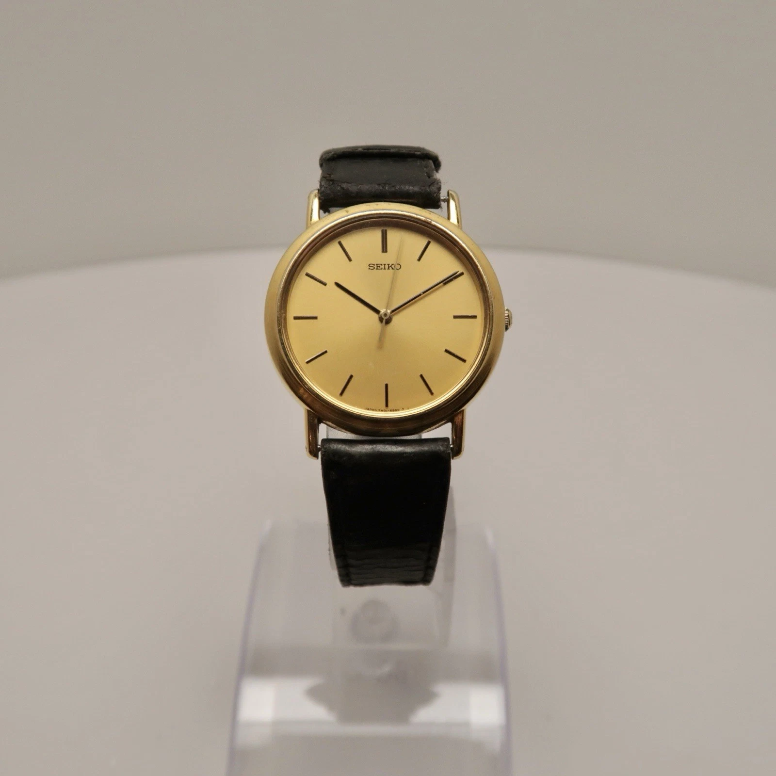SEIKO 7N01-6B20 Gold Tone Round Analog Quartz Men Vintage Watch W124 *WORKING