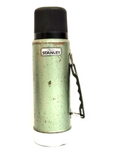 Vintage Stanley Aladdin Green Vacuum Bottle Thermos A-944DH Quart USA Made