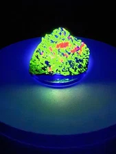RARE Red Willemite, Calcite, & Franklinite Fluorescent Mineral Specimen w/ Stand
