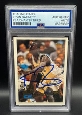 KEVIN GARNETT signed auto 1995 TOPPS ROOKIE RC #237 CARD w/ COA PSA AUTO SLAB. rookie card picture