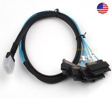 SAS cable Mini SAS SFF-8087 to 4x SFF-8482 cable with SATA power 1M 100cm 39inch
