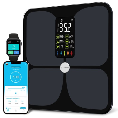 Refurbished Smart Body Fat Scale with Heart Rate & Health Index, Bathroom Scale