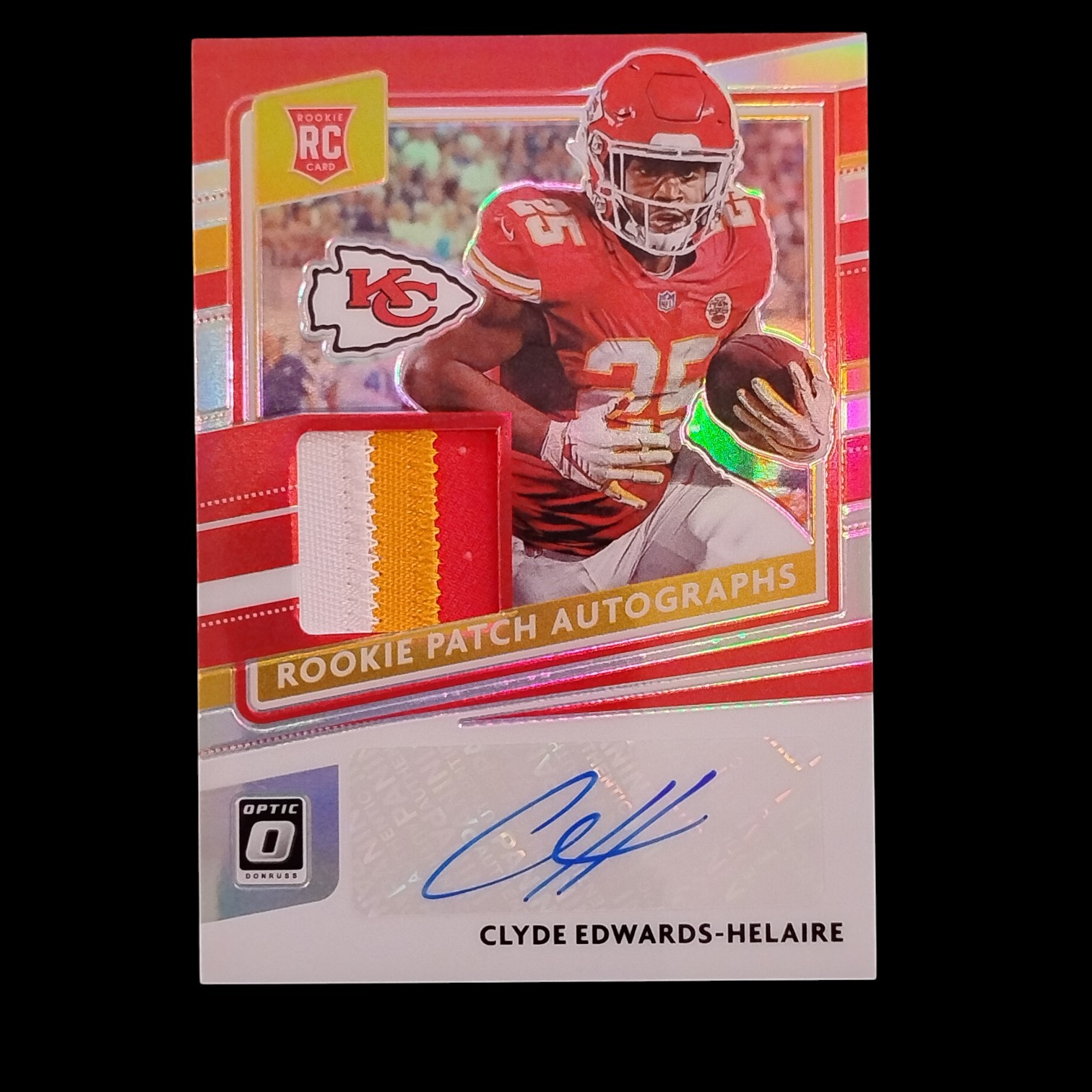 Clyde Edwards-Helaire Panini Donruss Optic Rookie Patch Autographs #CEH Base