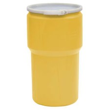 Eagle Mfg Open Head Transport Drum, Polyethylene, 14 gal, Unlined, Yellow 1610