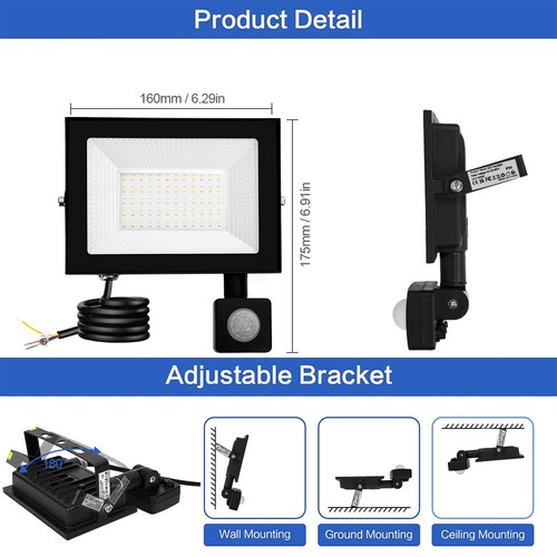 LED Fluter Außen Strahler Scheinwerfer Flutlicht 10W 20W 30W 50W 100W 200Watt DE - Bild 27 von 27