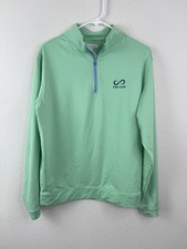 Peter Millar Golf Perth Quarter Zip Performance Pullover Mens Medium Blue Active