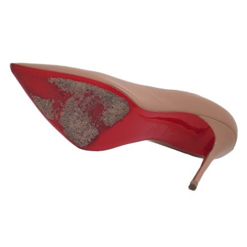 Christian Louboutin Decollete 554 Patente Desnudo Stiletto Bomba Talla 38/7.5 + Certificado de Autenticidad - Imagen 12 de 18