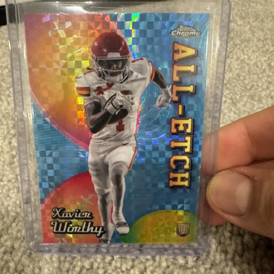 2024 Topps Chrome Football Xavier Worthy Rookie All-Etch X-Fractor (RC) #CAE-XV
