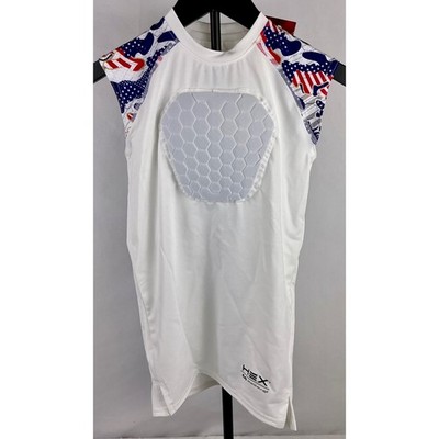 McDavid Hex Sternum Shirt Youth Medium Padded Compression American Flag