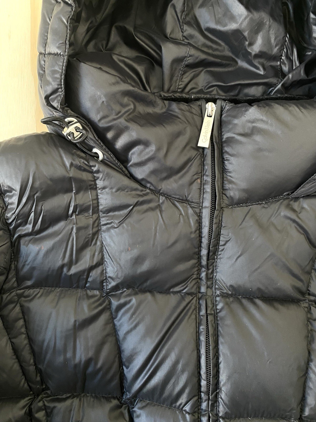 Calvin Klein Packable Premium Down Puffer Coat Black Women's Large thumbnail 10