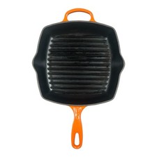 Le Creuset Cast Iron  Square 26cm Frying Griddle Skillet Pan Classic Orange 