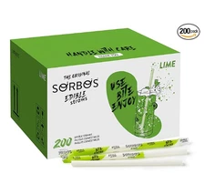 Sorbos Edible Straws, Lemon Flavored, Sustainable, Individually Packaged, No ...