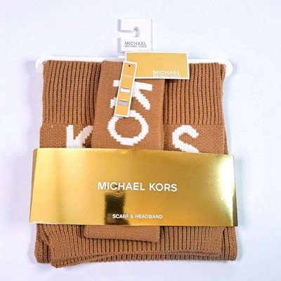 Michael Kors Women's Tan / Brown Scarf and Headband Set NWT (See Disc.)