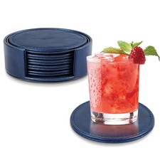 6 Pcs Premium Leather Coasters with Holder, Tabletop Protection, Coffee Table...