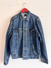 Vintage 1988 Lee rider Denim Jacket Made In USA With Back Embroidery Size L