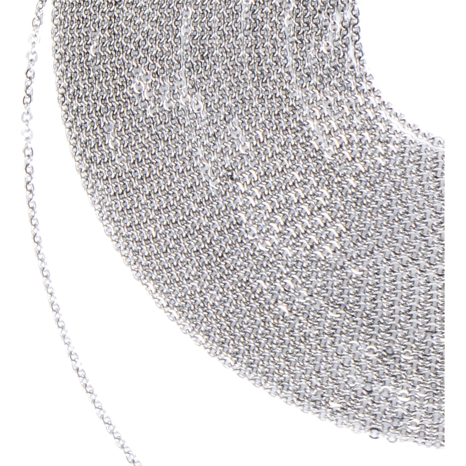 Chaîne en acier inoxydable argent 12M de haute résistance pour joaillerie DIY