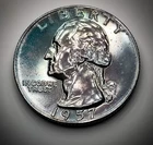 🌈💎 GEM PROOF: 1957 Proof Silver Washington 1/4 with Rainbow Tones + Flawless