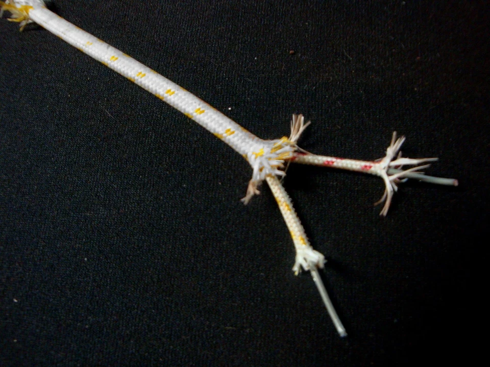 Vintage (sección de 10 pies) BLANCO con marca de oro, alambre cubierto de tela, 2/16 Ga. Sólido Foto 2 de 4