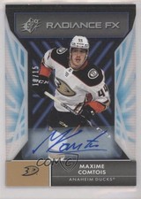 2021-22 SPx Radiance F/X Auto 10/15 Maxime Comtois #RFX-22 Auto q2c