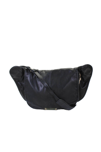 Alexander Wang Womens Single Strap Medium Flap Shoulder Handbag Black Leather
