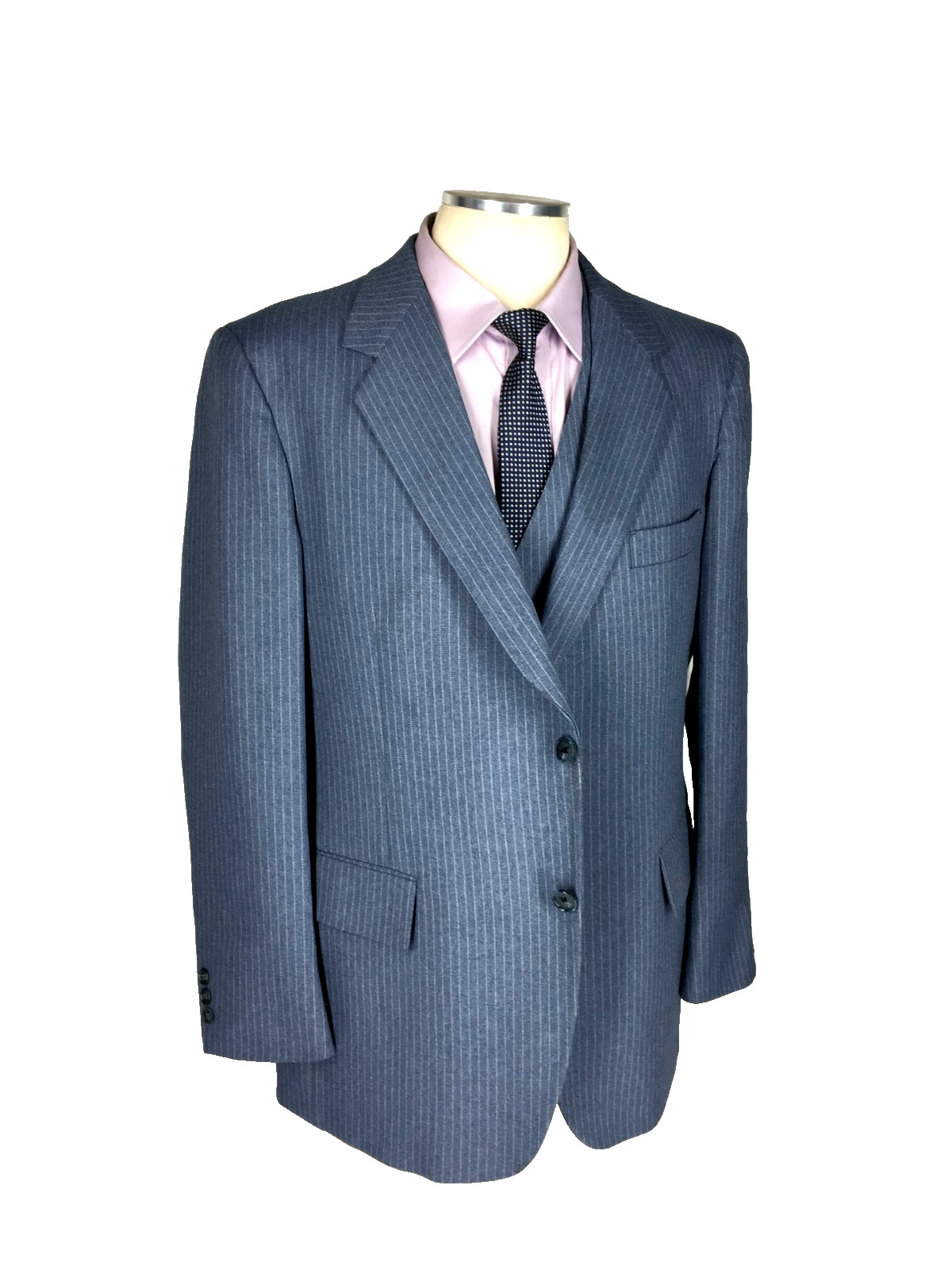 46R Richman Bros USA Mens Vintage 2 Button Blazer Jacket W/Vest Waistcoat