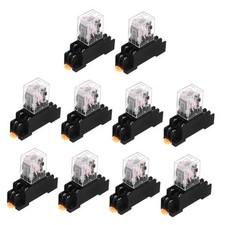 10Pcs AC 24V Electromagnetic Power Relay, 8-Pin 5A Power Coil 2NO-2NC AC24V