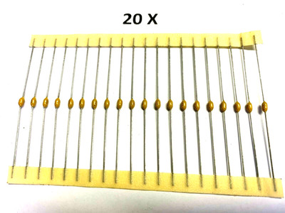 33nF, 50V, 10%, axial, Keramikkondensator, KEMET, C410C333K5R5CA7200, 20 Stück