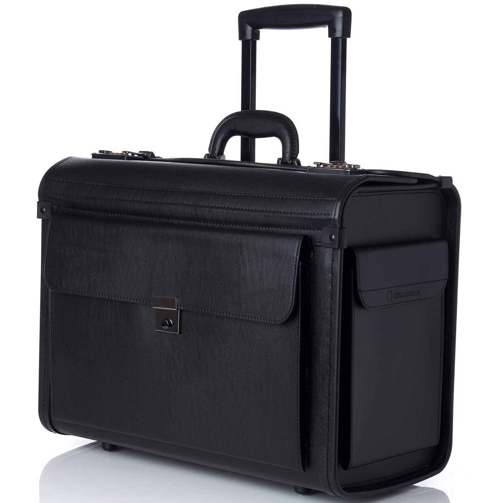 17&Quot; Rolling Laptop Briefcase On Wheels Legal Size Attache For Lawyers