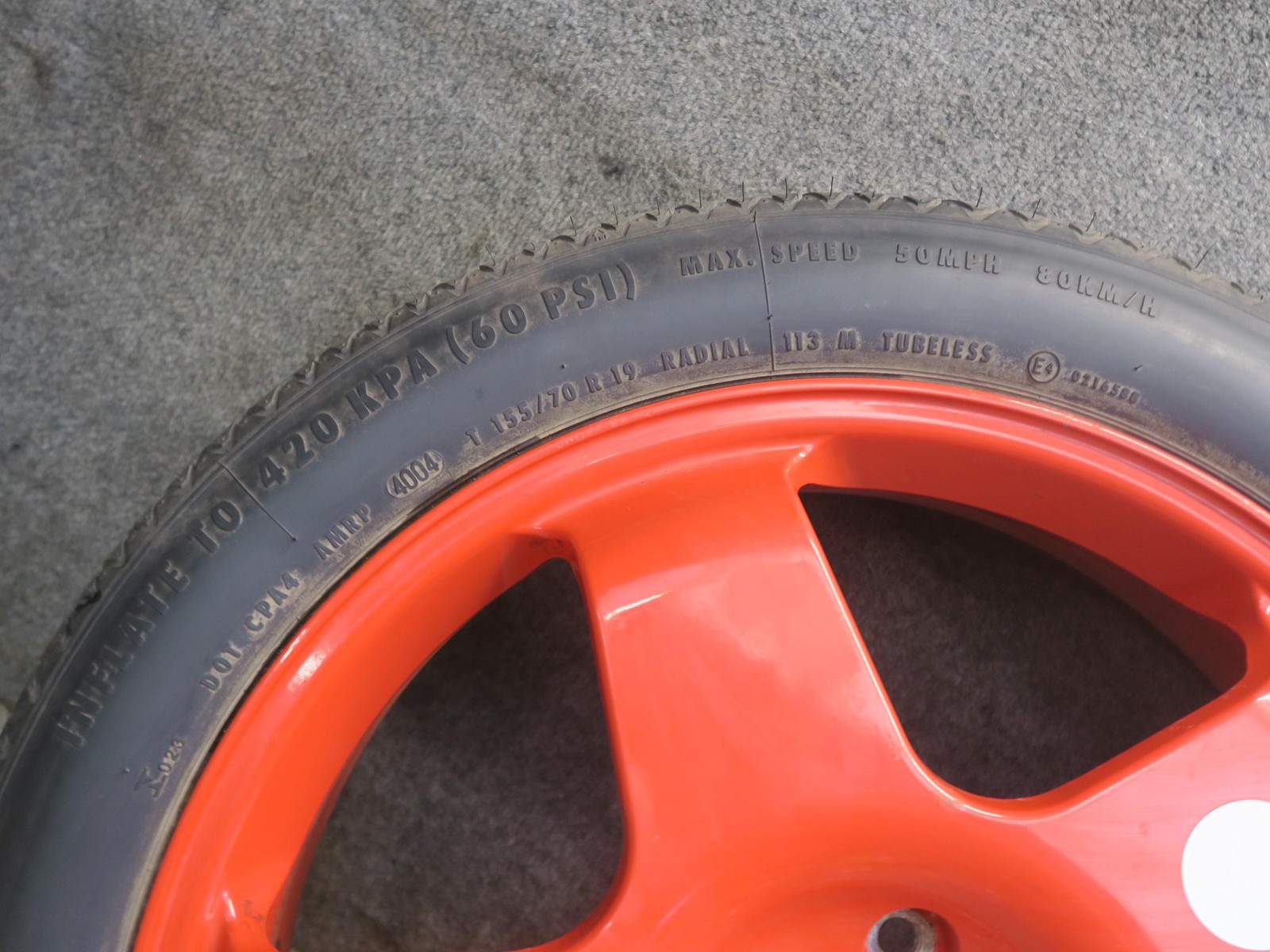 Bentley Continental GT 2003-2010 Spare tire rim P/N 3W0601025G