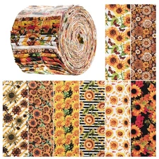 40pcs Sunflower Jelly Roll Fabric Strips Cotton Precut Quilting Patchwork