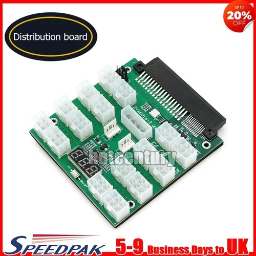 ATX 16x 6Pin 18+12Pin Power Supply Server Breakout Board for Dell PSU BTC Mining