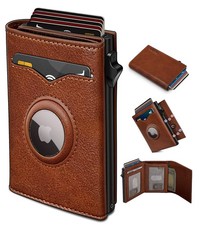 miyozi Airtag Wallet for Men,with Cash Pocket 2 ID one size, Brick Brown120