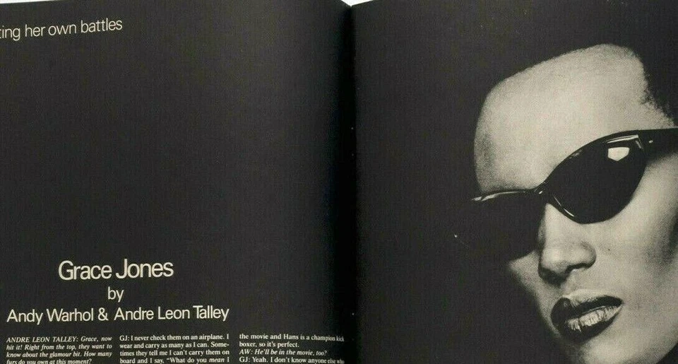 GRACE JONES Keith Haring ROBERT MAPPLETHORPE Interview magazine 1984 October VTG - Image 2 of 4
