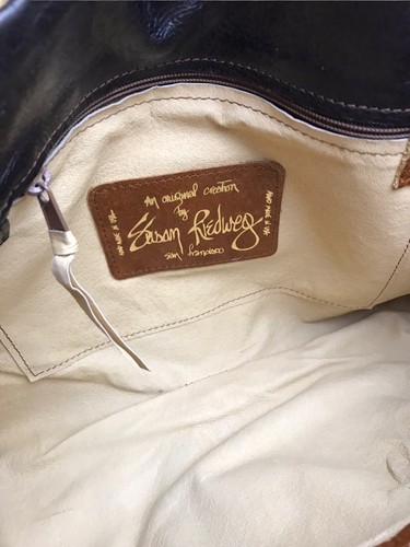 Borsa a mano Susan Riedweg in pelle nera marrone borsa a mano di un tipo - Foto 11 di 12