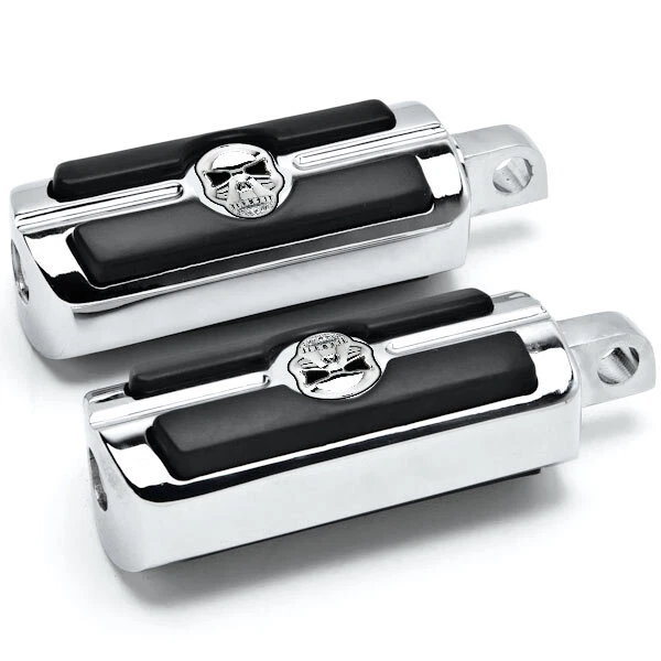 Harley Davidson (All Years) Skull Head Front & Rear Foot Peg Foot Rests Chrome - Image 2 of 4