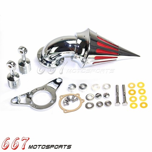Cone Spike Air Filter Cleaner Kit For Harley Dyna Touring Softail 2001-2009 - Picture 3 of 7