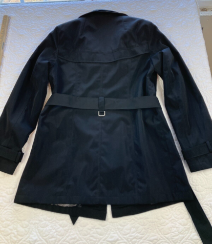 Dana Buchman Women’s Small Black Trench W/Animal Print Lining Coat Hidden Zipper - Picture 10 of 10
