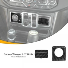 Carbon Fiber Cigarette Lighter USB Socket Cover Trim for Wrangler JL Accessories