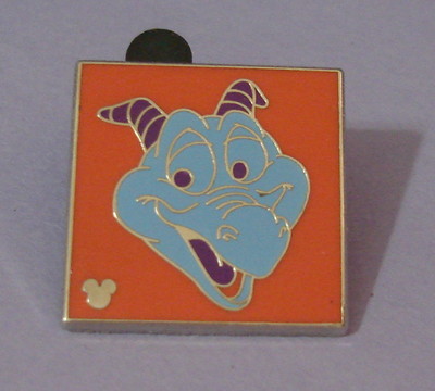 Disney Pin Disney World EPCOT Pin Blue FIGMENT on Orange Background - Retired