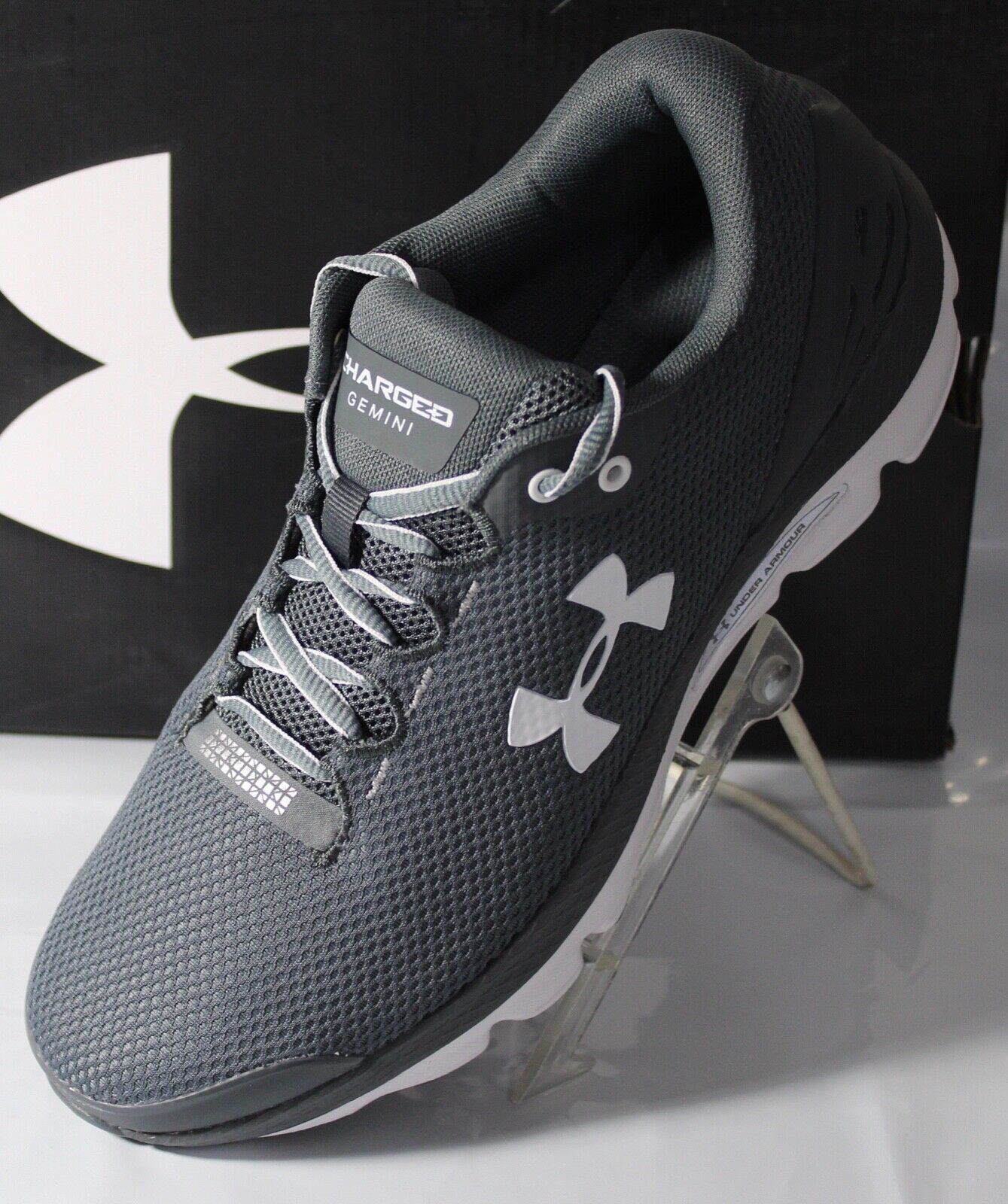 UNDER ARMOUR CHARGED GEMINI 2020 MEN&#039;S SHOE, GRAY/WHITE, 3023276-103 | eBay