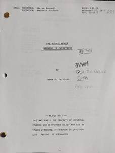 Script The Bionic Woman Winning is Everything Richard Anderson Notes copy