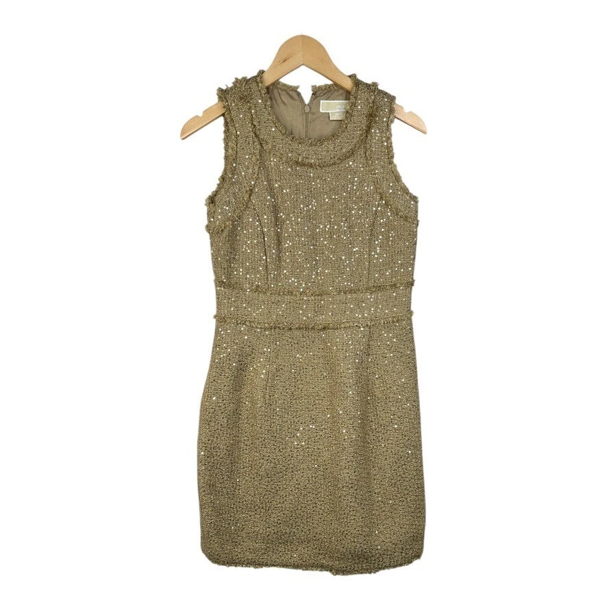 sachin and babi light blue dress Michael Kors Collection Sequined Short-Sleeve Mini Dress