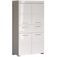 Trendteam Badschrank Hochschrank Schrank Badezimmerschrank Amanda Weiß Hochglanz