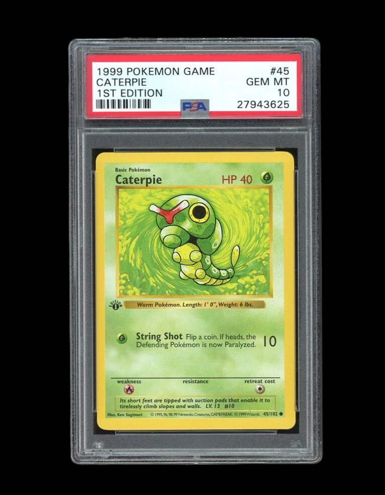 英語版初期　Caterpie 1st Edition shadowless Pokemon PSA 10 GEM MINT Caterpie 1st Edition Base Set