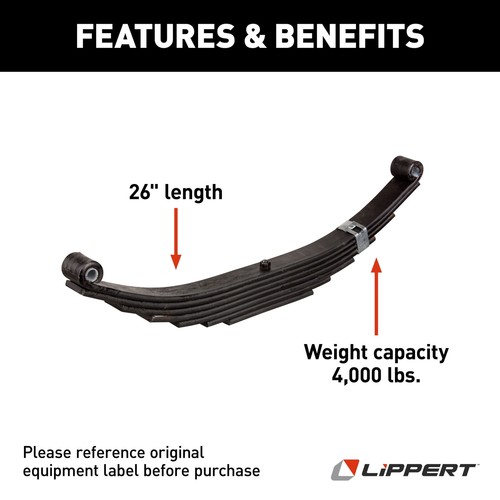 Replacement Trailer Leaf Spring - 26", 4,000-lb. Weight Capacity - Picture 3 of 4