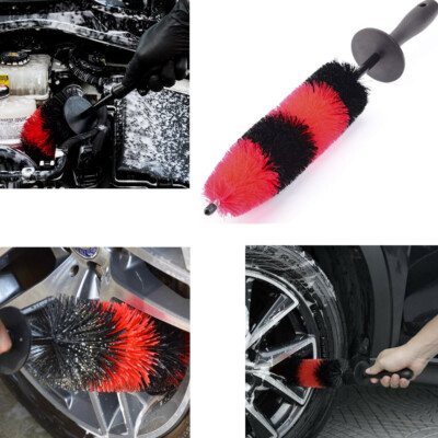 Car Wheel Brush Auto Detail Rims Tire Seat Engine Wash Cleaning Kit Tool 17'' US